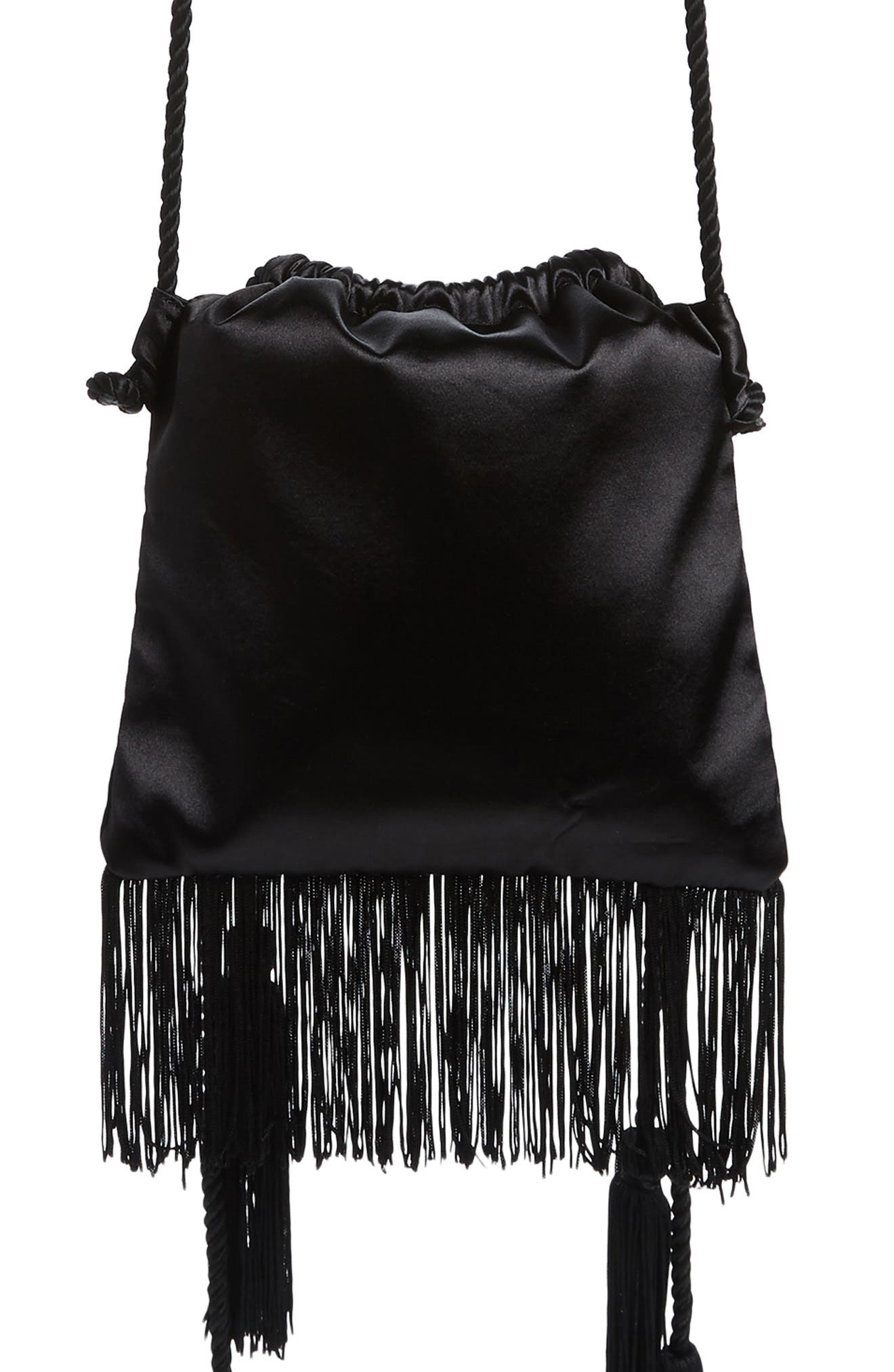 Trouvé Tassel Satin Pouch, Main, color, 