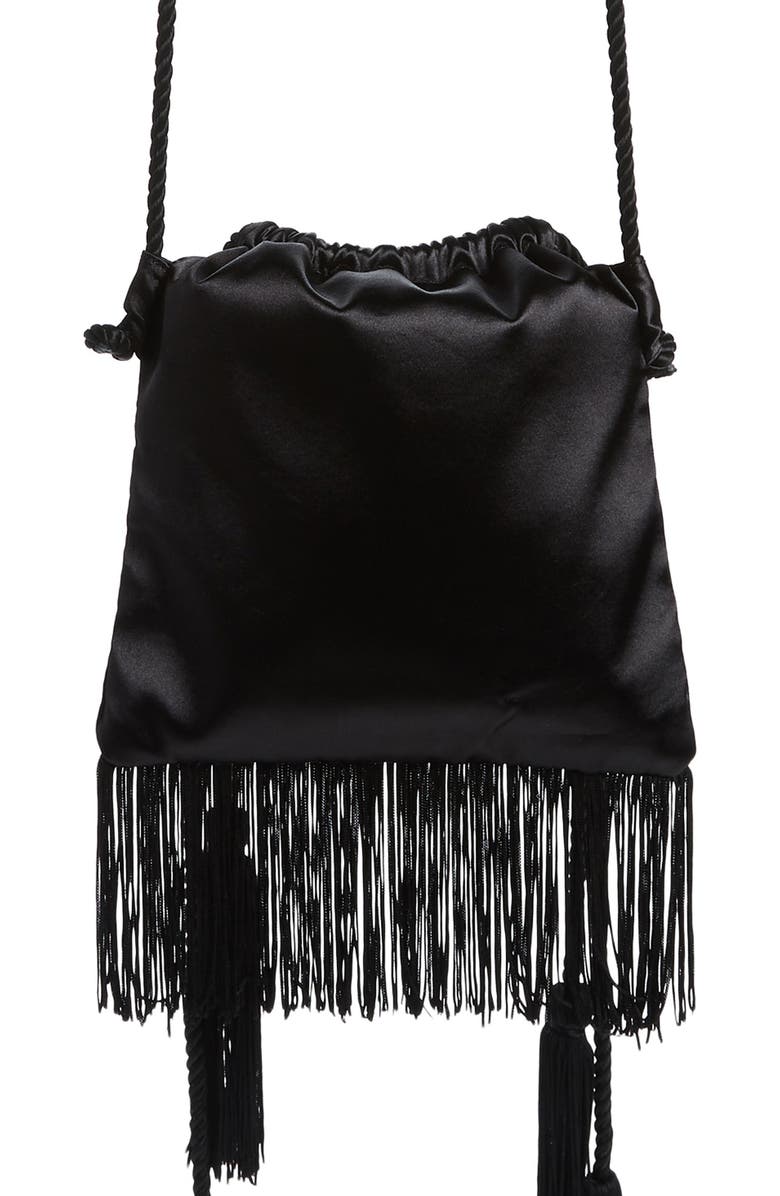 Trouvé Tassel Satin Pouch, Main, color,