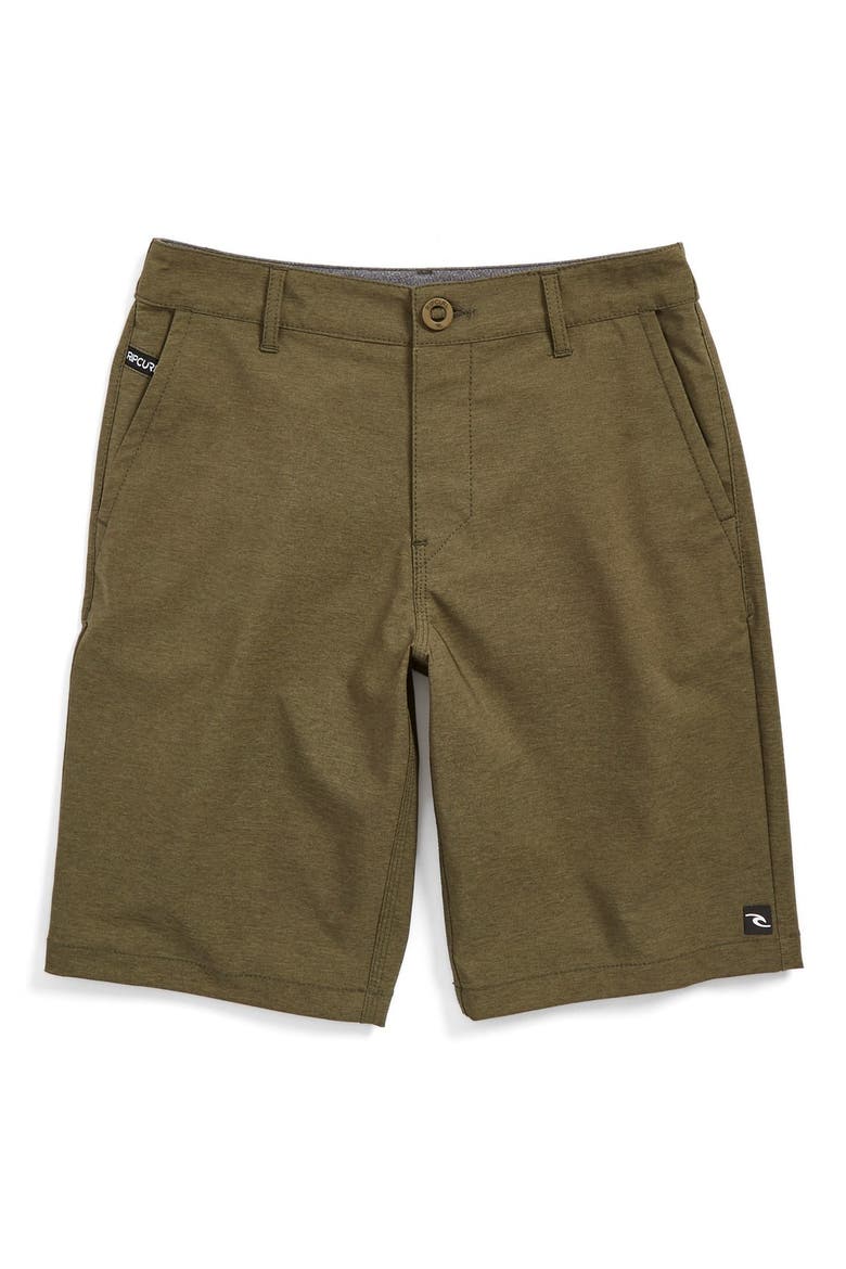 'Boardwalk - Mirage Phase' Hybrid Shorts, Main, color, MILITARY GREEN