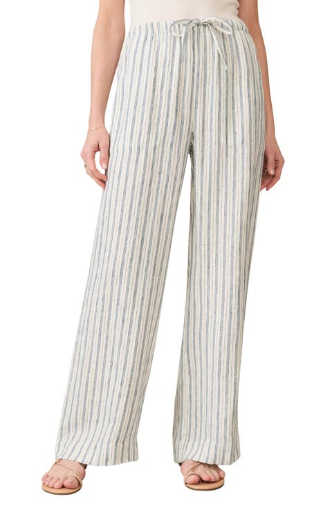 Stripe Linen Drawstring Pants