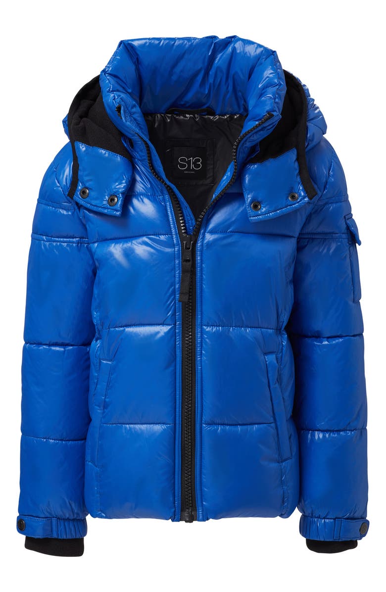 S13 Kids' Downhill Hooded Puffer Jacket, Main, color, Royal