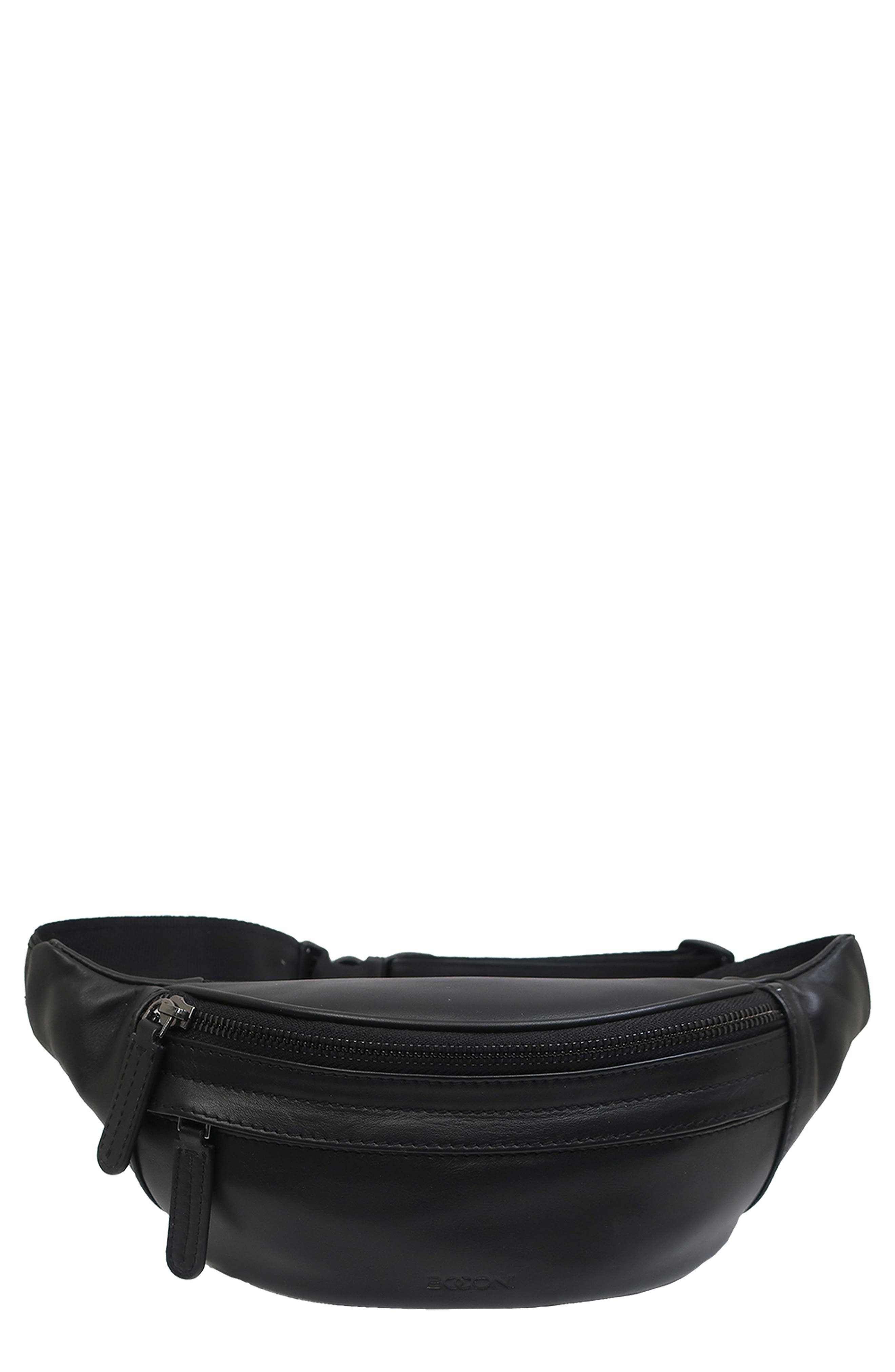 Soft Nappa Leather Sling Bag, Main, color, BLACK