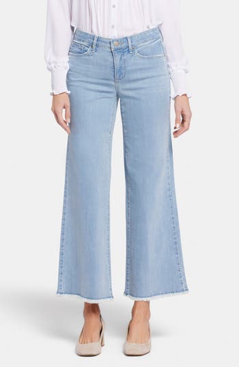 NEW outlets NYDJ Teresa High Rise Frayed Hem Wide Leg Trouser Jeans