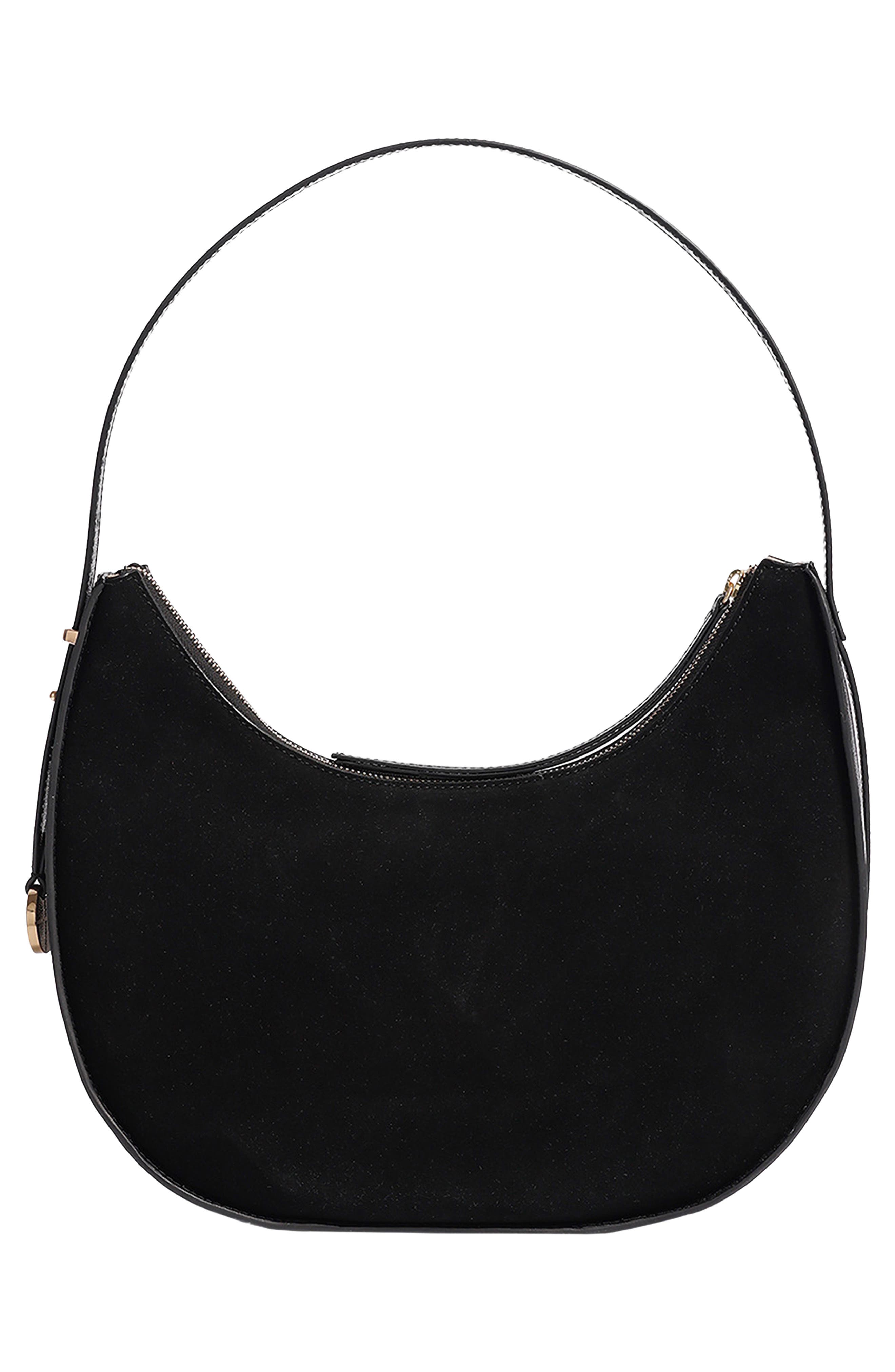 Chelsea Medium Leather Hobo, Alternate, color, BLACK