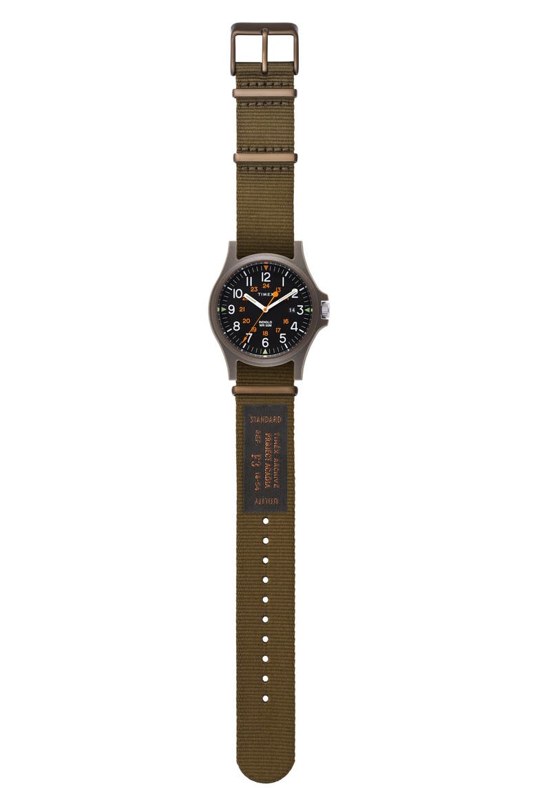 Acadia NATO Strap Watch, 40mm, Alternate, color, OLIVE GREEN