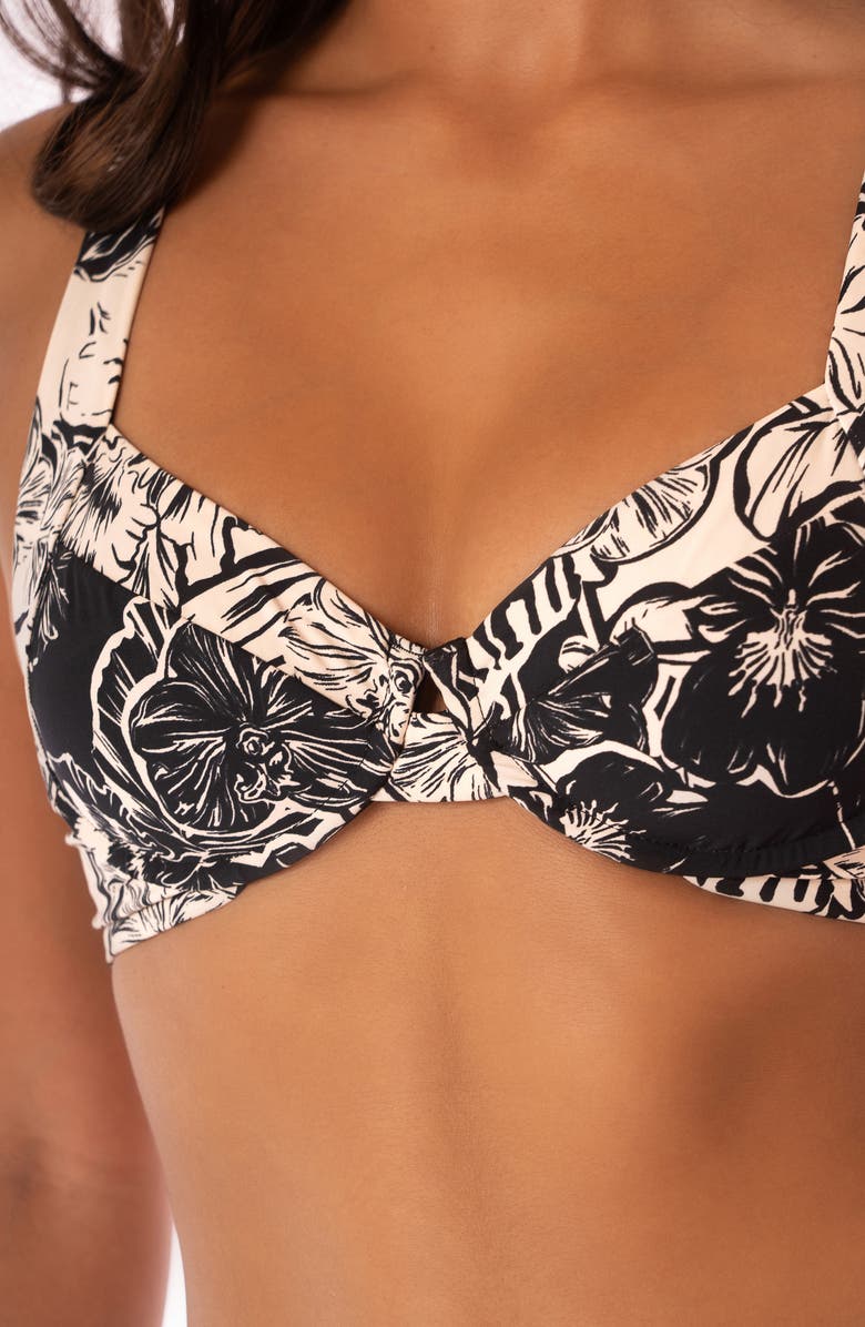 Maaji Sepia Fiori Archie Reversible Underwire Bikini Top, Alternate, color, 