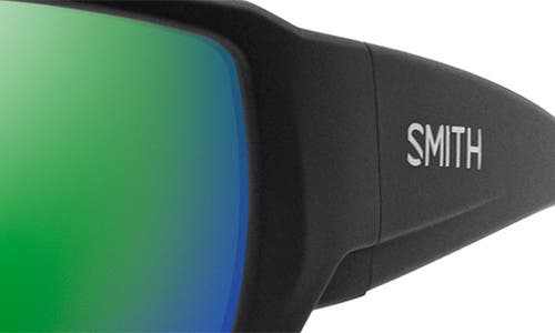 Smith Guides Choice Xl 63mm Chromapop™ Polarized Oversize Square Sunglasses In Black/chromapop Glass Green