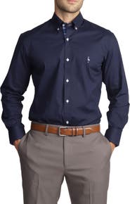 TailorByrd Solid Stretch Cotton Long Sleeve Shirt