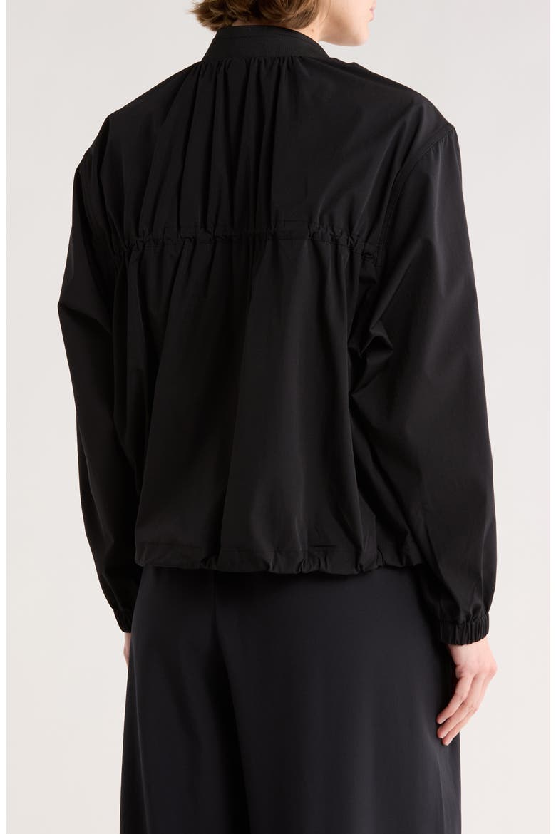 Inbound Ruched Bomber Jacket, Alternate, color, BLACK