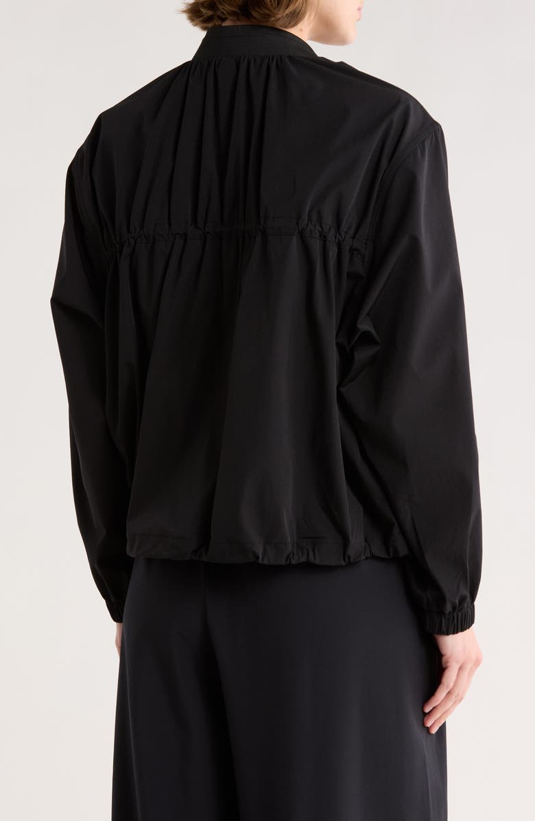 Z by Zella Inbound Ruched Bomber Jacket, Alternate, color, Black