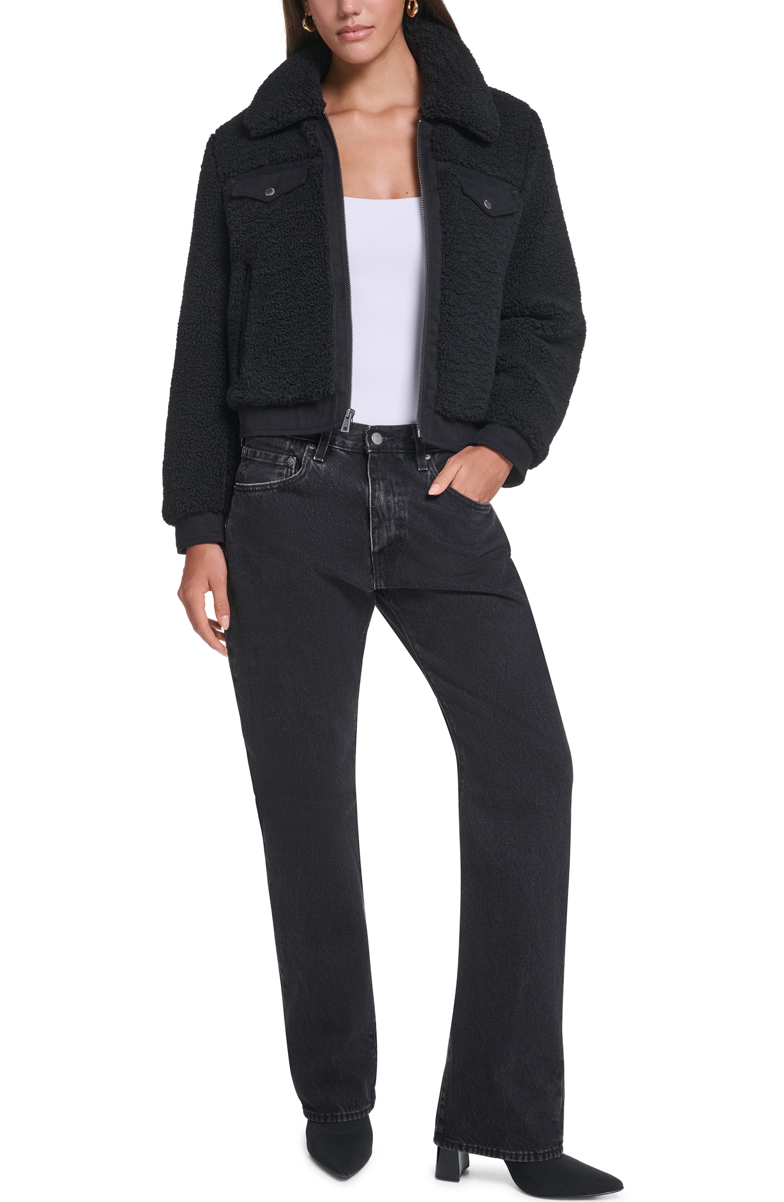 Женские куртки Levi's Fleece & Denim Bomber Jacket — фото 5