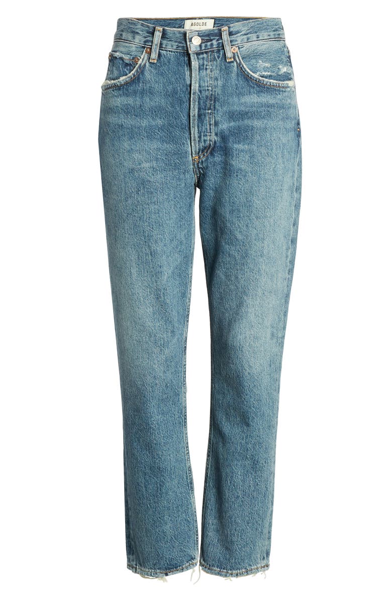 AGOLDE Riley High Waist Crop Straight Leg Jeans, Alternate, color,