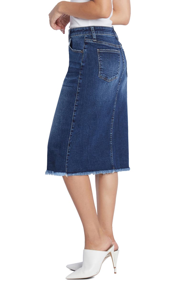 Wash Lab Denim Reveal Denim Midi Skirt, Alternate, color, Valley Blue