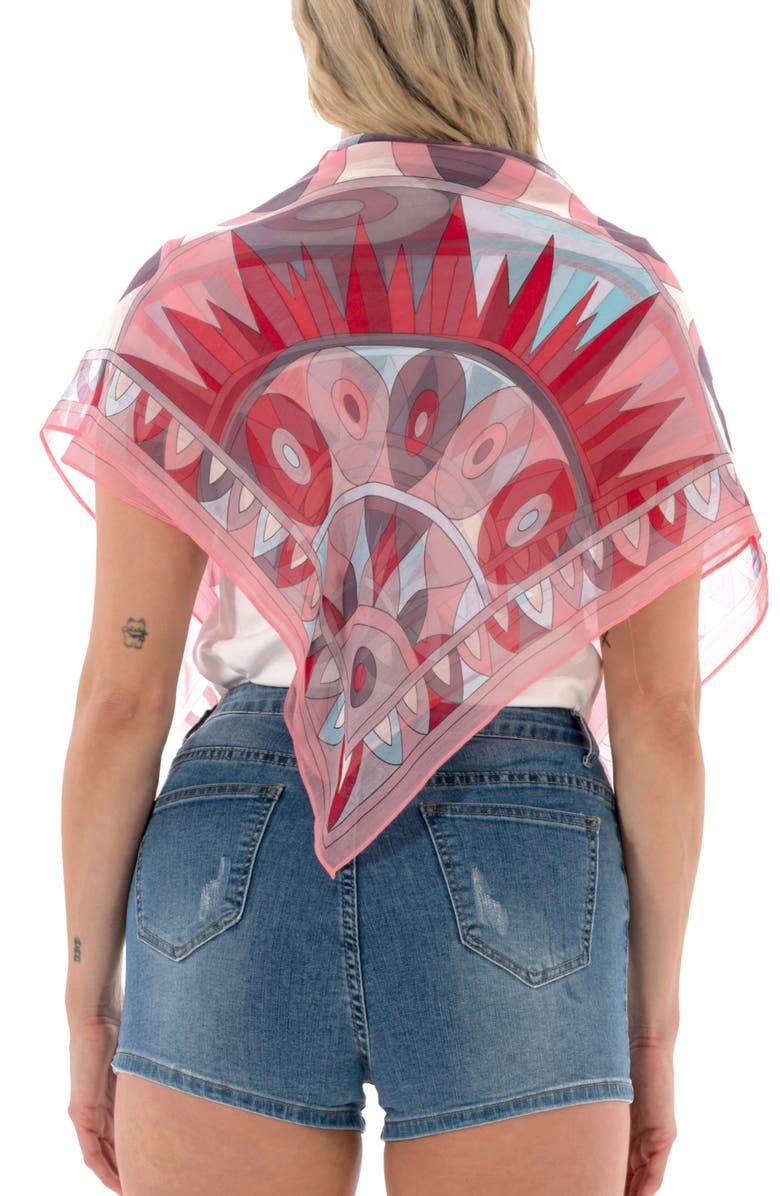 MARCUS ADLER Geometric Print Square Scarf, Alternate, color, Pink