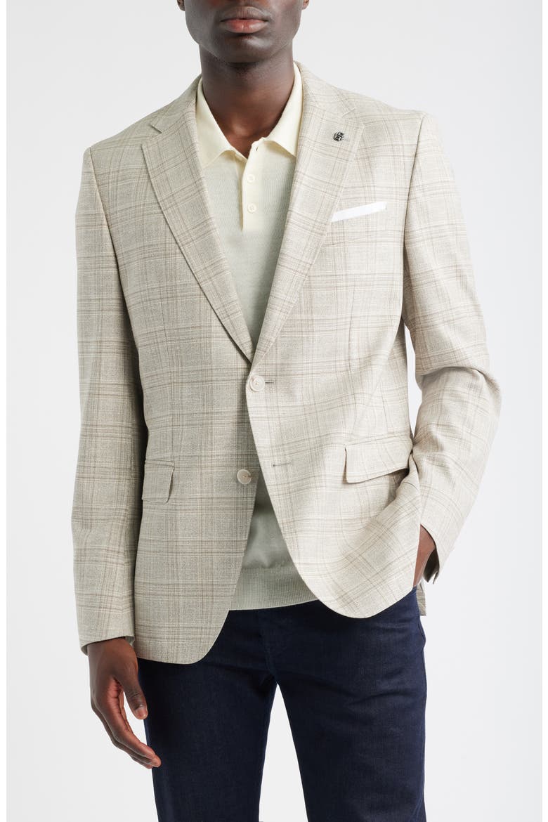 Hutson Slim Fit Plaid Sport Coat, Main, color, OPEN WHITE