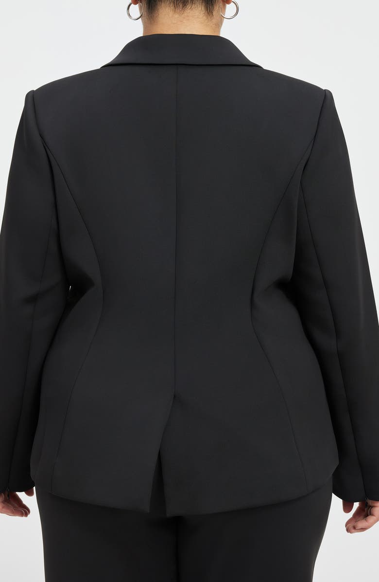 Good American Classic Sculpted Scuba Knit Blazer, Alternate, color,