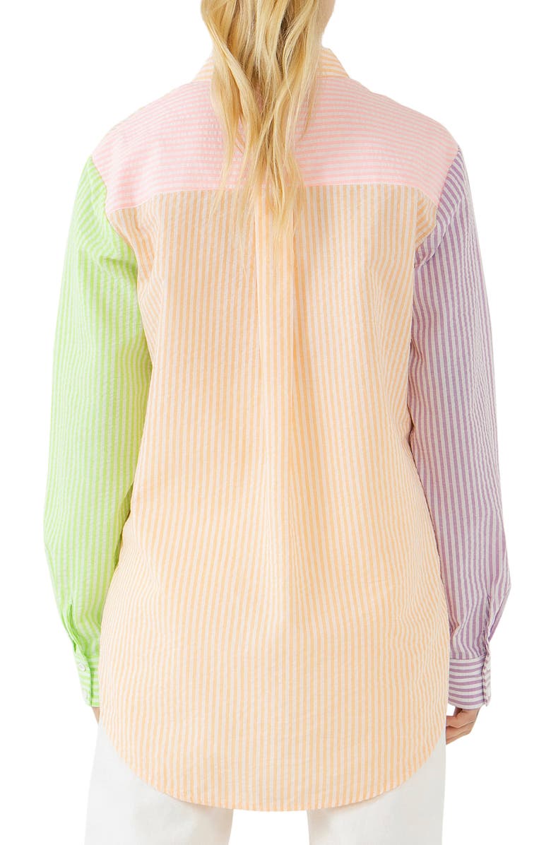 English Factory Stripe Colorblock Button-Up Shirt, Alternate, color, Multi