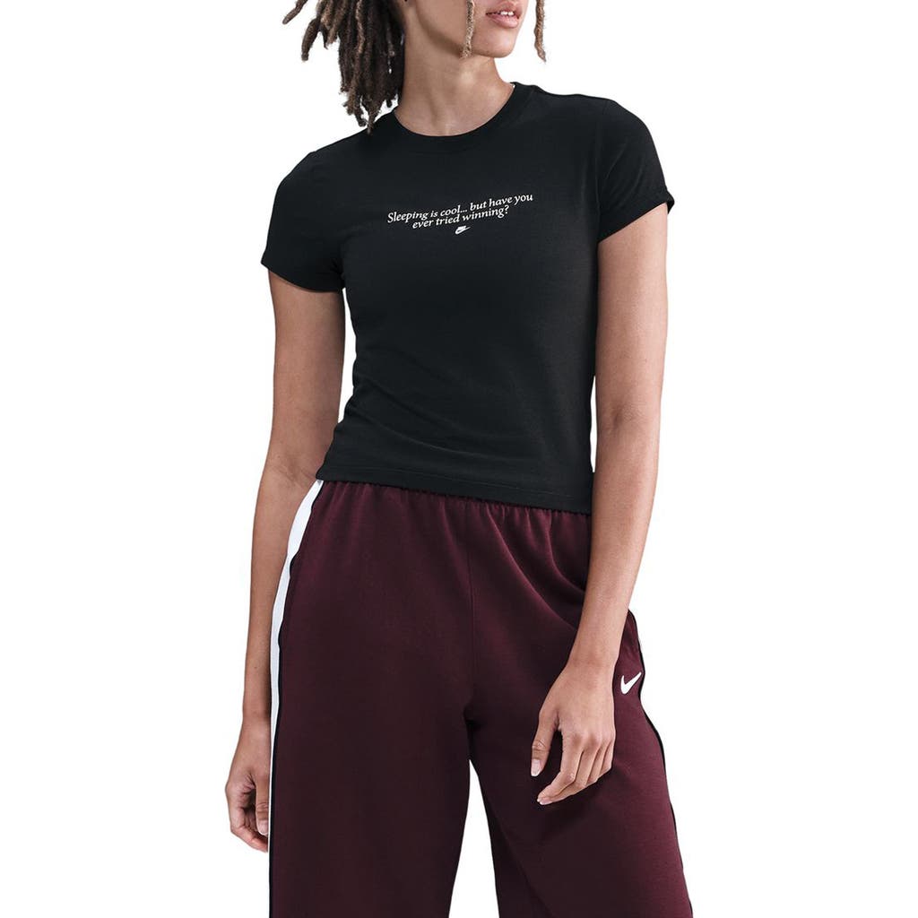 Nike Sportswear Slim Fit Winning Graphic T-shirt In Black