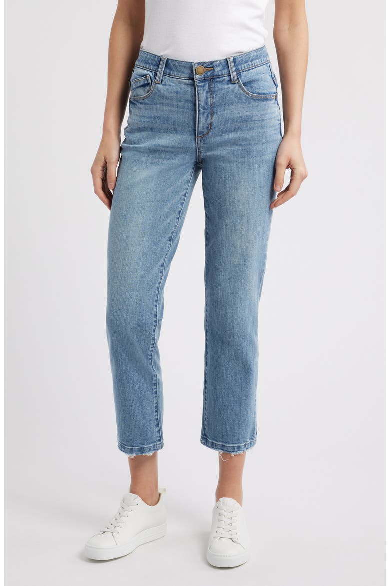 Logan 'Ab'Solution High Waist Ankle Slim Straight Leg Jeans, Main, color, LIGHT BLUE ARTISANAL