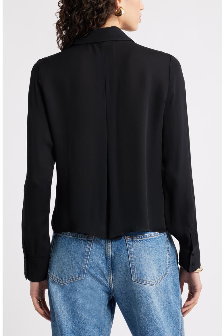 Tux Pleated Button-Up Shirt, Alternate, color, BLACK