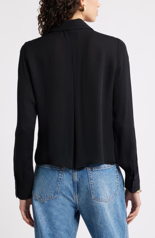 Nordstrom Tux Pleated Button-up Shirt In Black