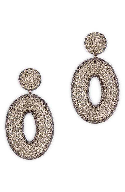 Deepa Gurnani Odeya Crystal Drop Earrings In Neutral