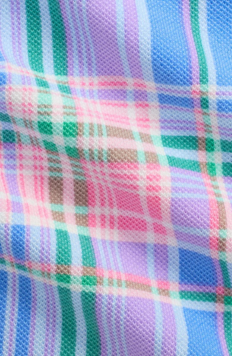Ralph Lauren Plaid Cotton Piqué Polo Romper, Alternate, color, 