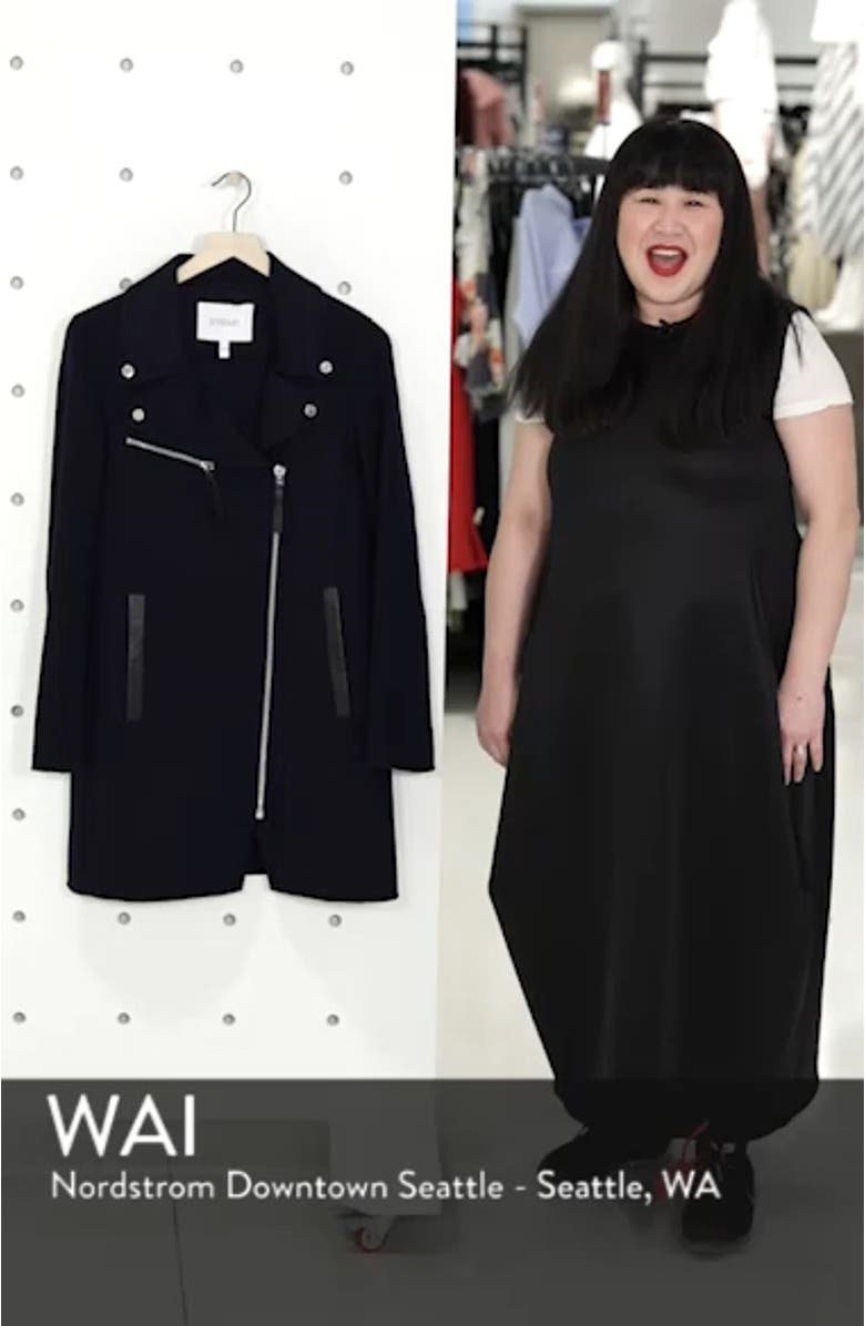 Double-Face Wool Moto Style Coat, sales video thumbnail