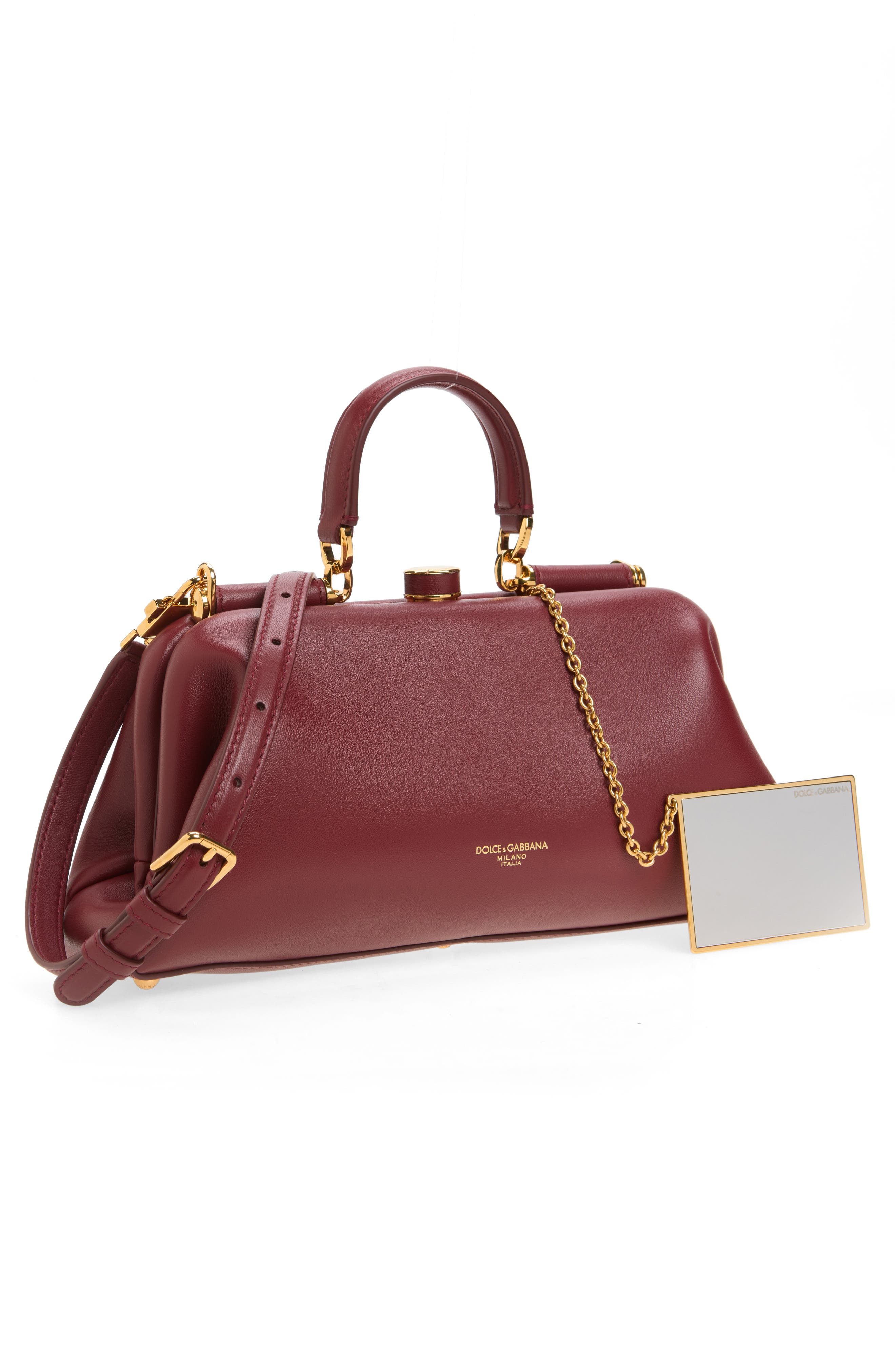 Nappa Leather Handbag, Alternate, color, TONO VINO