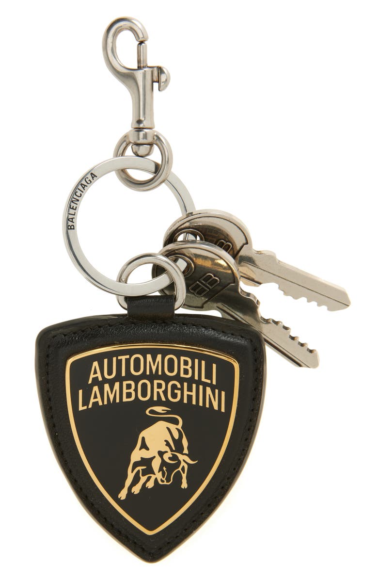 Balenciaga x Lamborghini Shield Key Chain, Main, color, Black