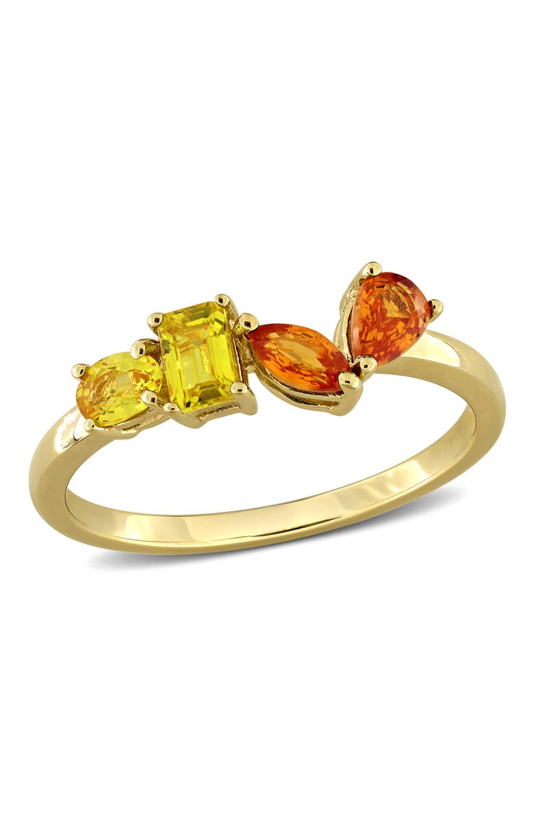 Julianna B. Orange & Yellow Sapphire Four-Stone Ring, Main, color, Sapphire