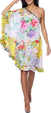 RANEES One-Shoulder Ruffle Dress