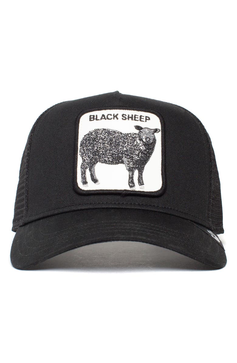 Goorin Bros. The Black Sheep Patch Trucker Hat, Alternate, color, Black