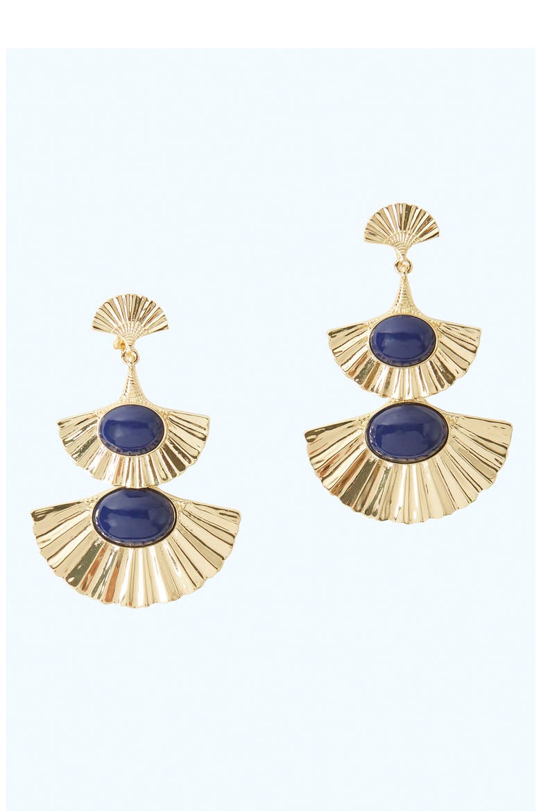 Coastal Shell Clip-On Drop Earrings, Main, color, GOLD METALLIC