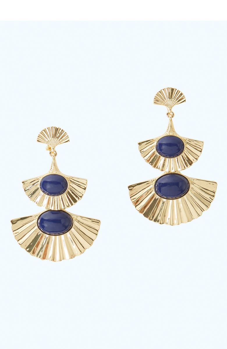 Lilly Pulitzer<sup>®</sup> Coastal Shell Clip-On Drop Earrings, Main, color, 