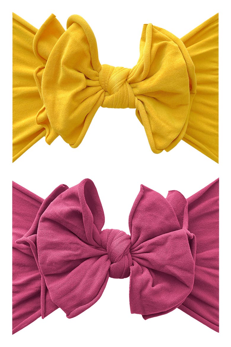 2-Pack Fab-Bow-Lous Headbands (Nordstrom Exclusive), Main, color, MEDALLION RASPBERRY