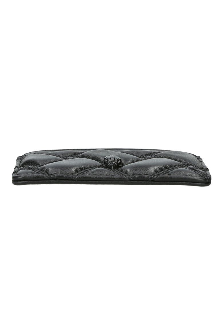 Kensington Drench Leather Card Holder, Alternate, color, BLACK