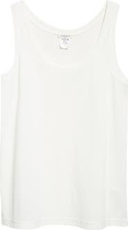 Lafayette 148 New York Scoop Neck Cotton & Silk Jersey Tank