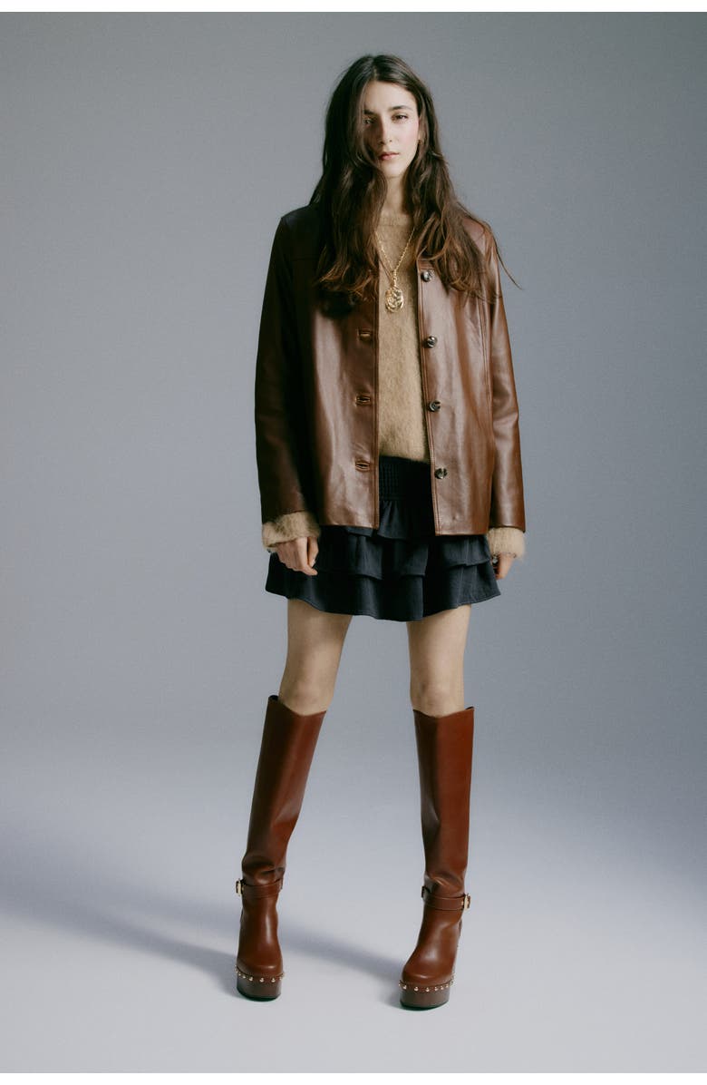 H&M Tiered Skort, Alternate, color, Washed Black