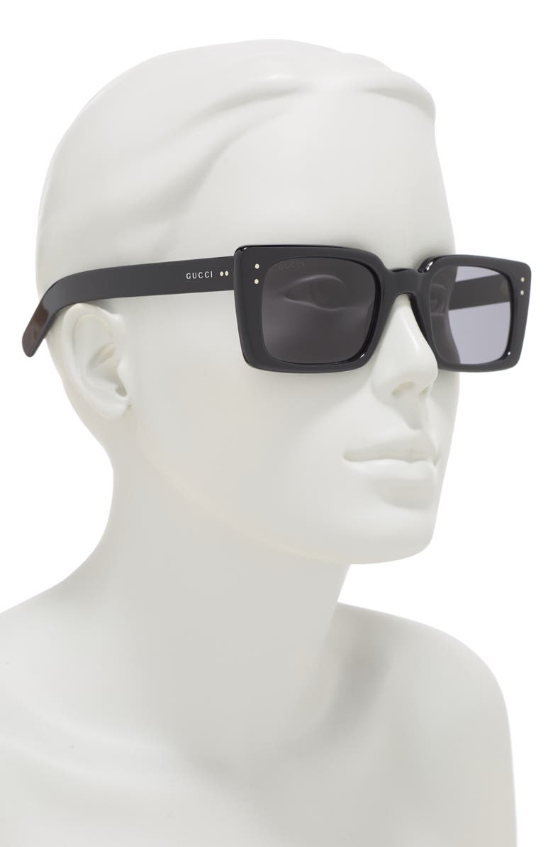 Gucci 52mm Rectangle Sunglasses, Alternate, color,