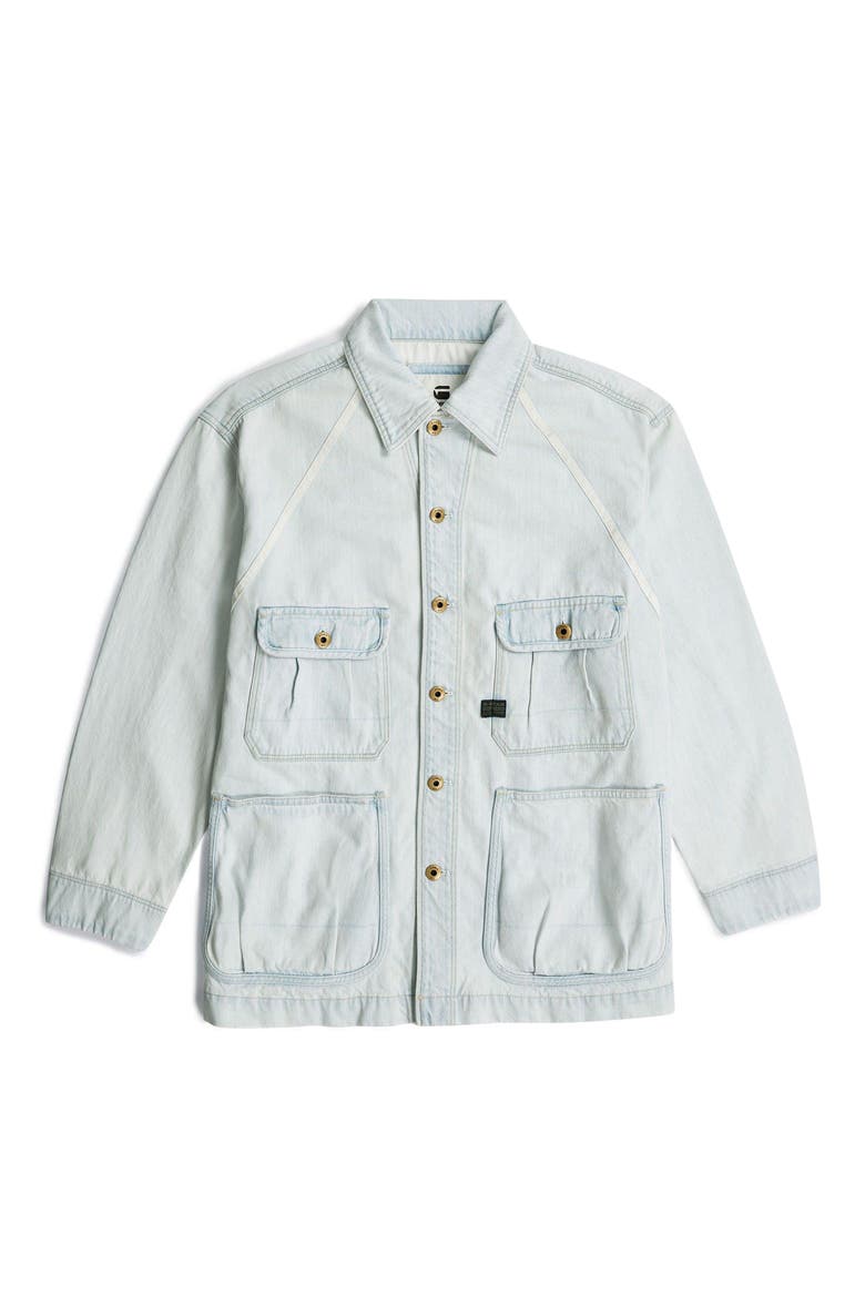 Oversize Cotton Denim Chore Coat, Alternate, color, BEACHED FADED CLIFTON BLUE