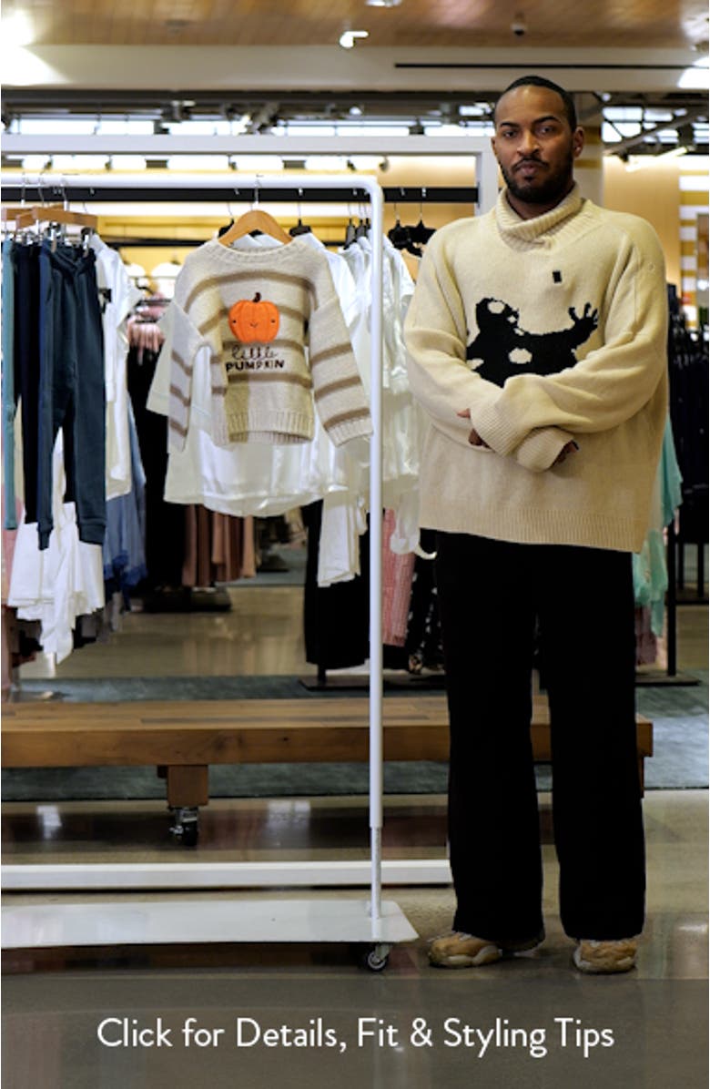 Kids' Stripe Pumpkin Graphic Sweater, sales video thumbnail