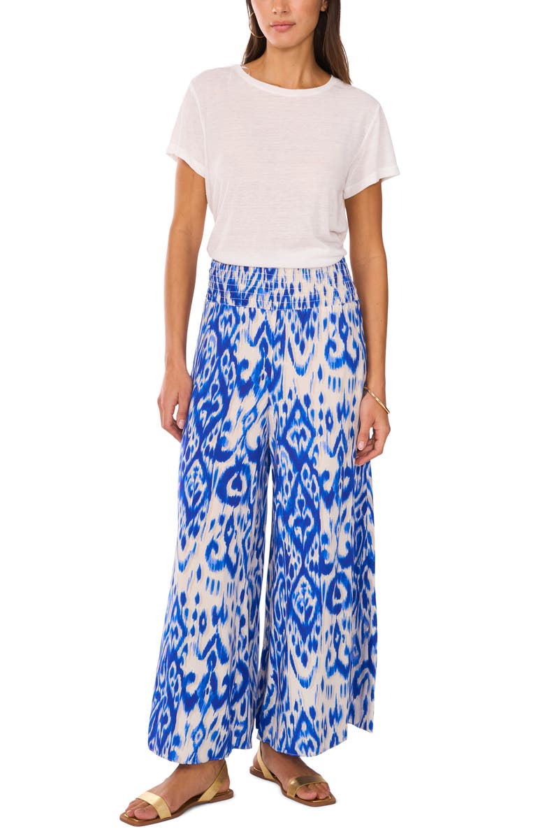 Vince Camuto Smocked Waist Wide Leg Pants, Alternate, color, 