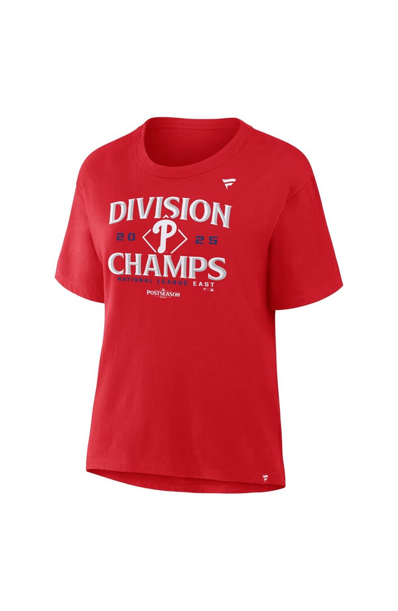FANATICS Women's Fanatics  Red Philadelphia Phillies 2025 NL East Division Champions Locker Room Plus Size T-Shirt, Alternate, color, Red
