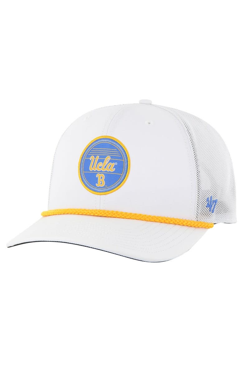Men's '47 White UCLA Bruins Fairway Trucker Adjustable Hat, Main, color, White