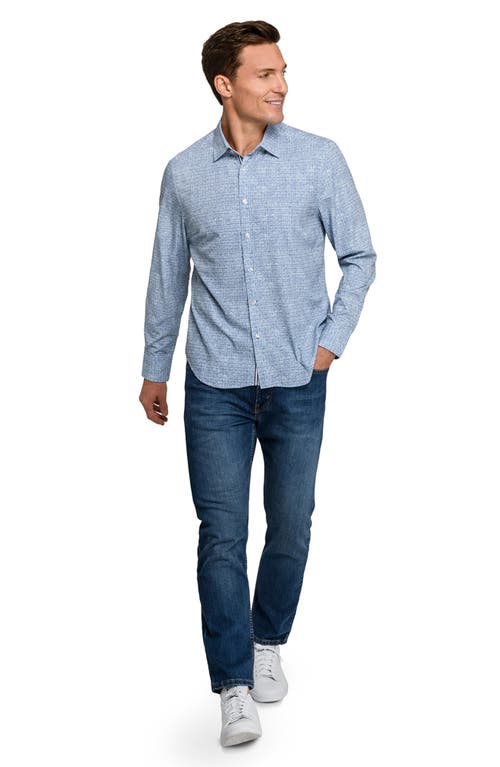 Brooklyn Brigade Diagonal Squares Print Woven Long Sleeve Basic In Blue