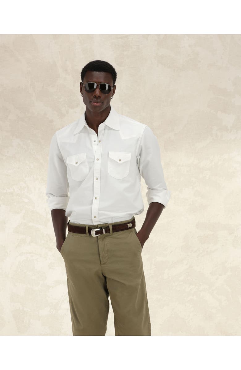 Fortela Tex Texan Oxford Cotton Shirt, Alternate, color, Off White
