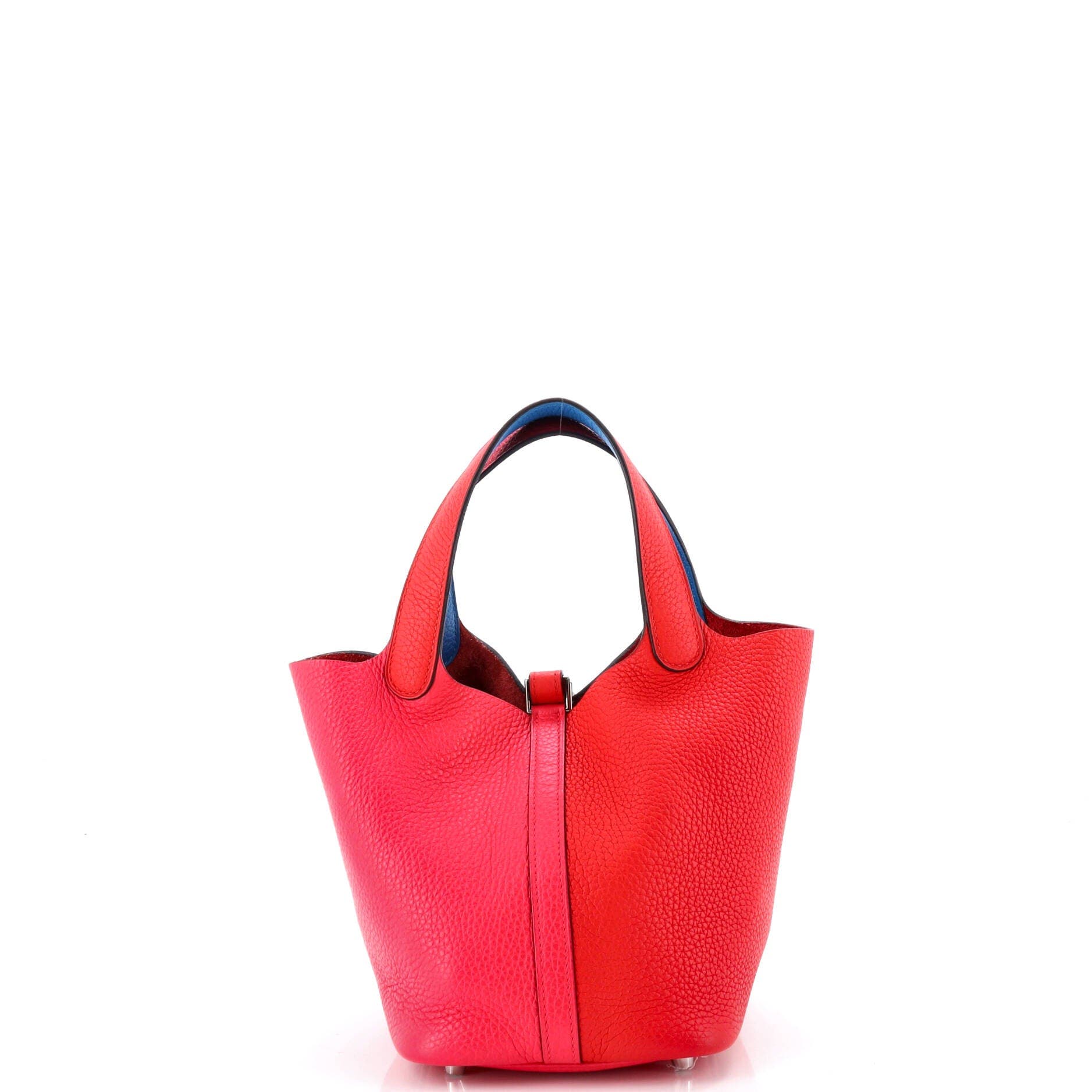 Picotin Lock Bag Tricolor Clemence PM, Alternate, color, Red