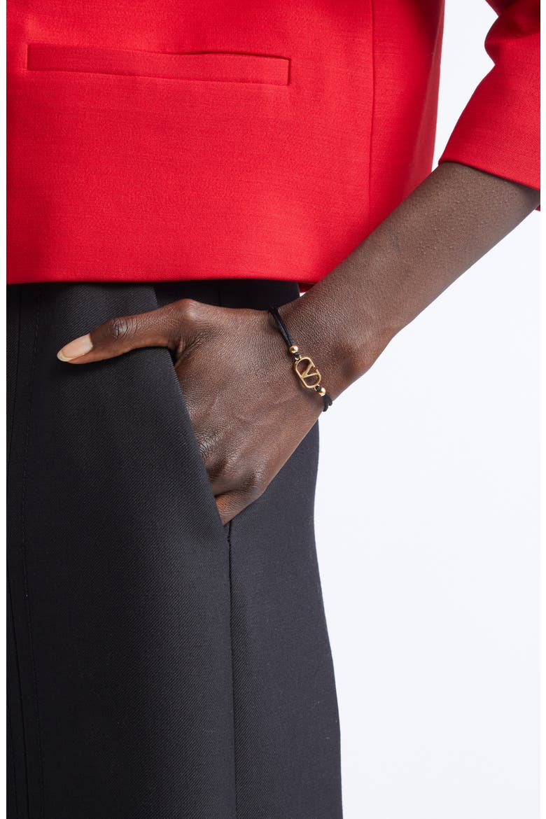 VLOGO Signature Cord Bracelet, Alternate, color, NERO