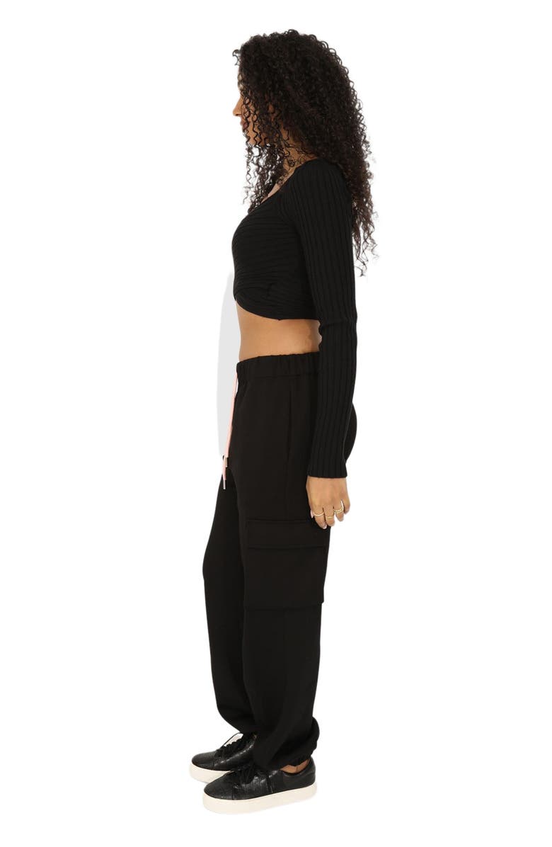 Belle & Bloom Perfect Match Cargo Trackpants, Alternate, color, Black